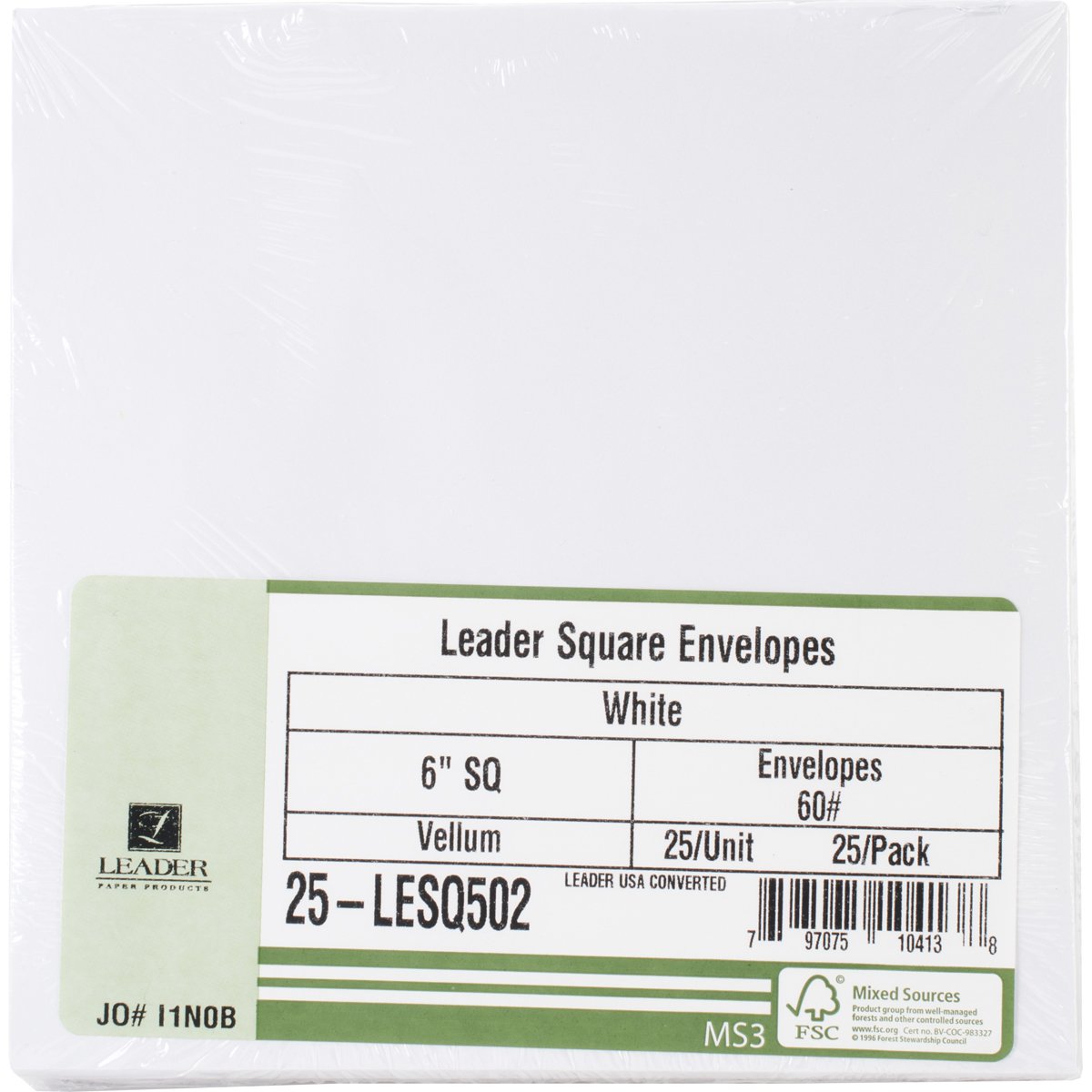 Leader Paper Products Leader Envelopes, 6 by 6-Inch, White, 25-Pack