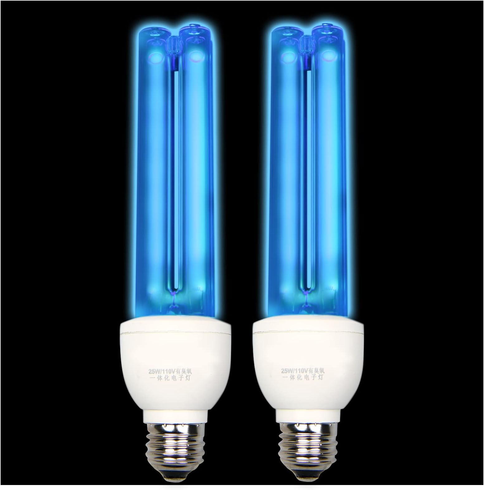 BAIMNOCM 2 Pack UV Light Bulb with Ozone 25 Watt, UVC Bulb 185nm/254nm Dual Wavelength for Whole Room (Up to 400 Sq.Ft), E26 Base