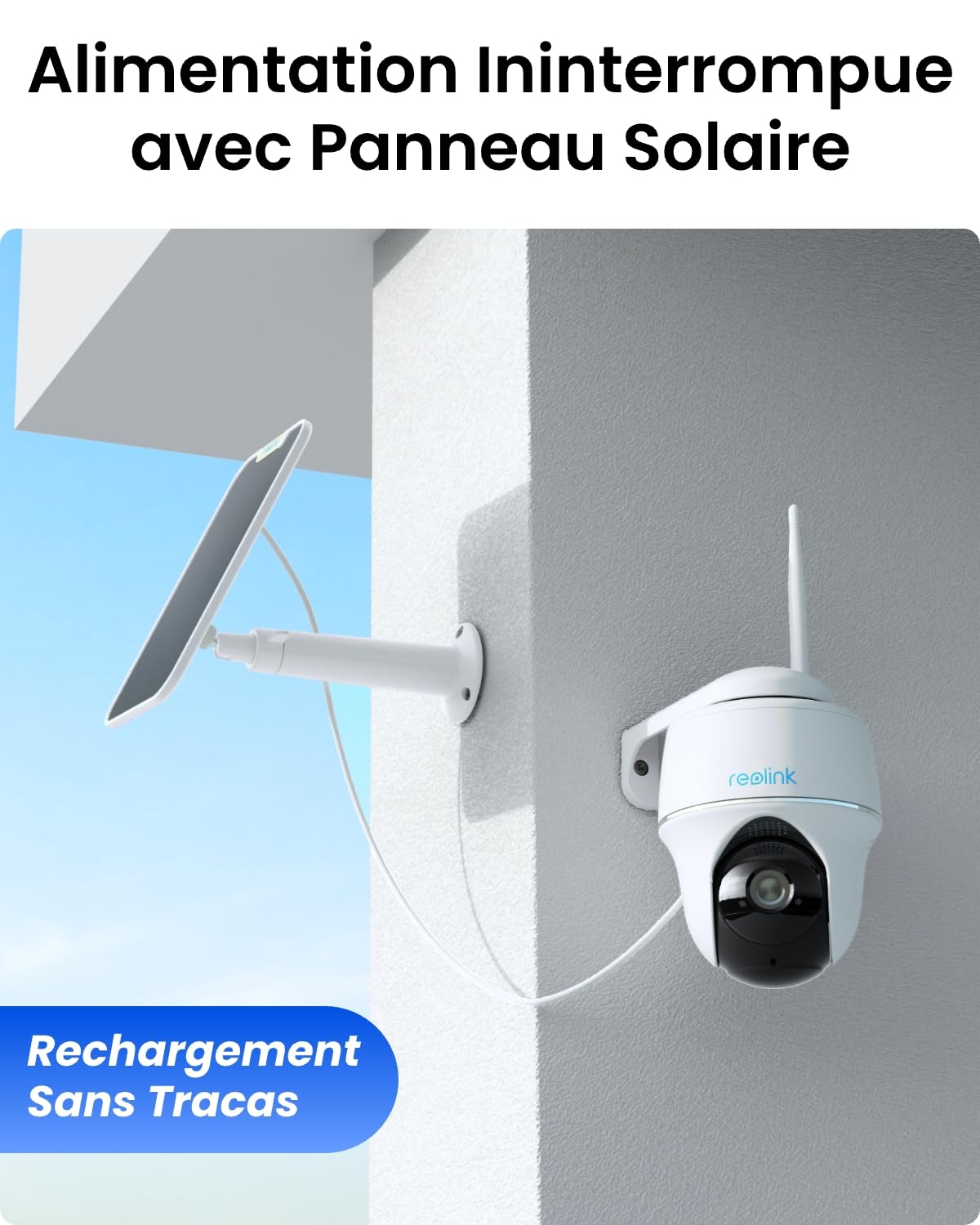 Reolink 2K Caméra Surveillance WiFi, 360° Pan&Tilt, Carte microSD de 64 Go