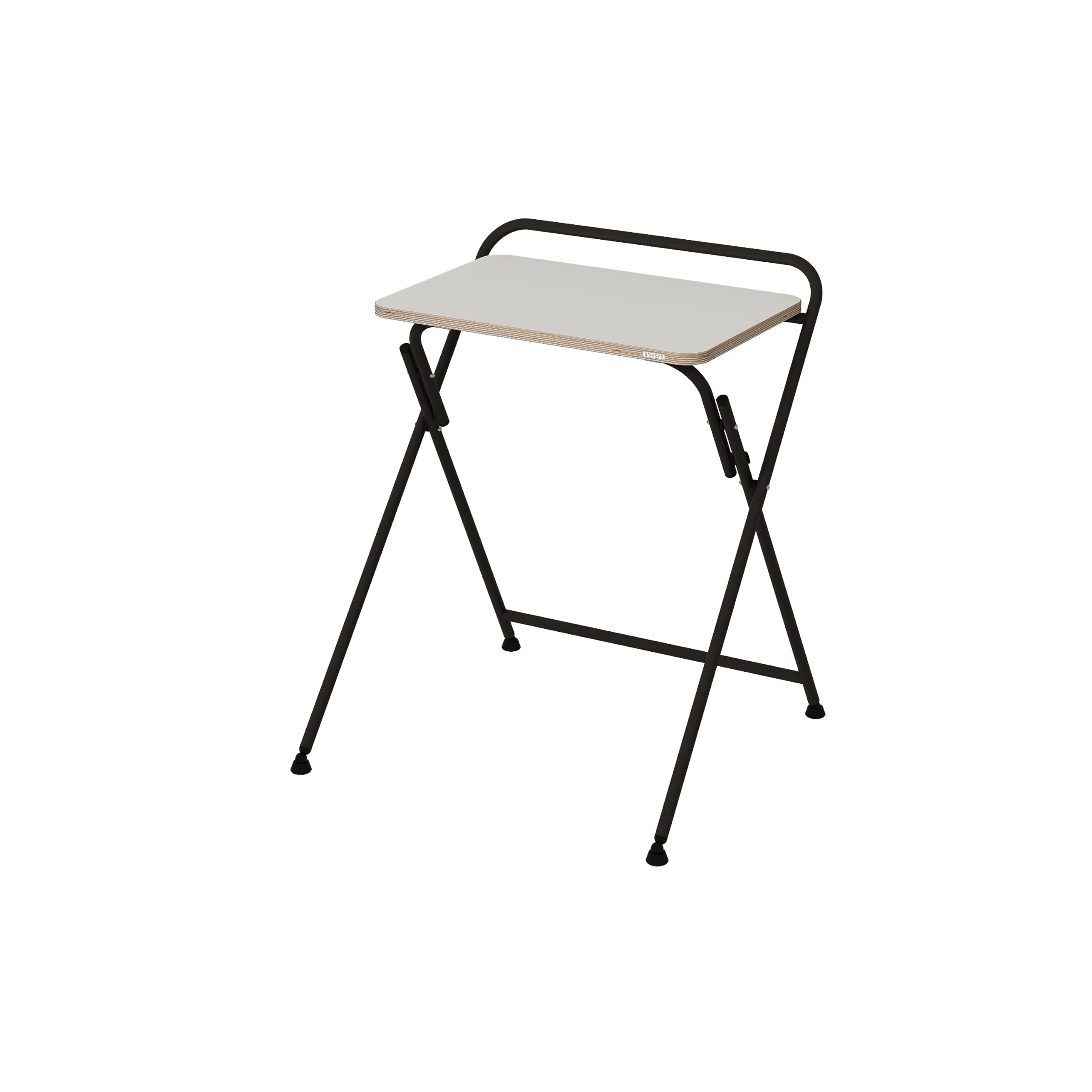 SOFSYS Modern Folding Desk for Small Space Computer Gaming Writing Student and Home Office Organization Industrial Metal Frame