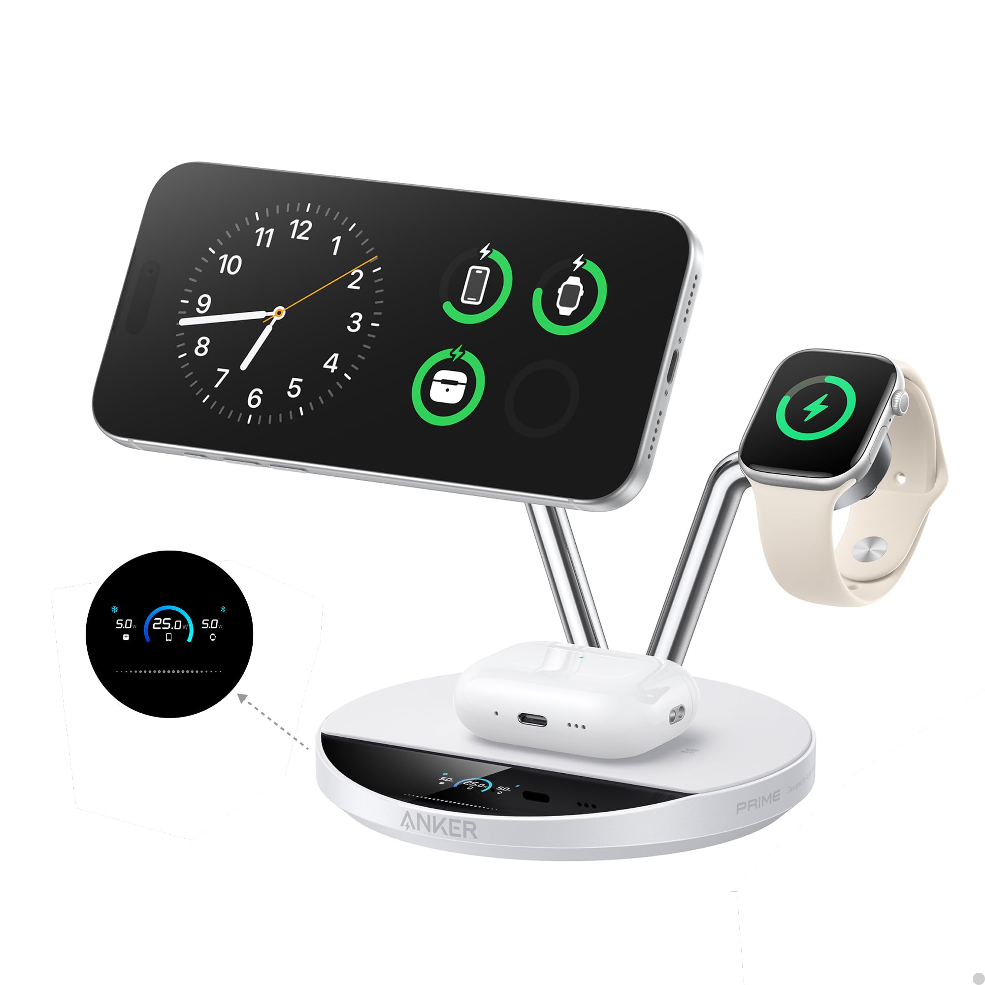 Amazon.com: Anker Prime 3-in-1 Qi2.2 MagSafe Compatible 25W