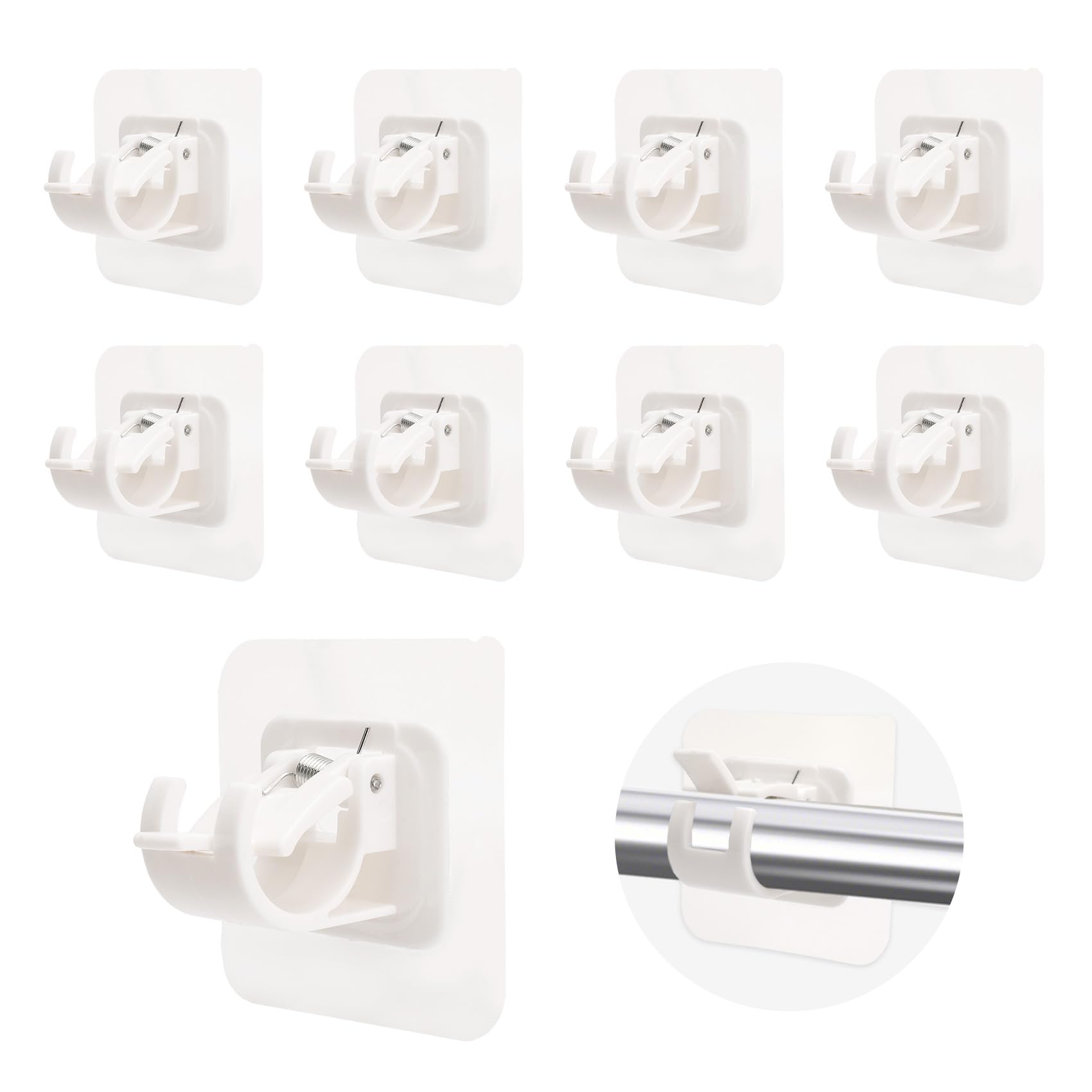 Drill-Free Curtain Rod Holders - No Drilling! -8