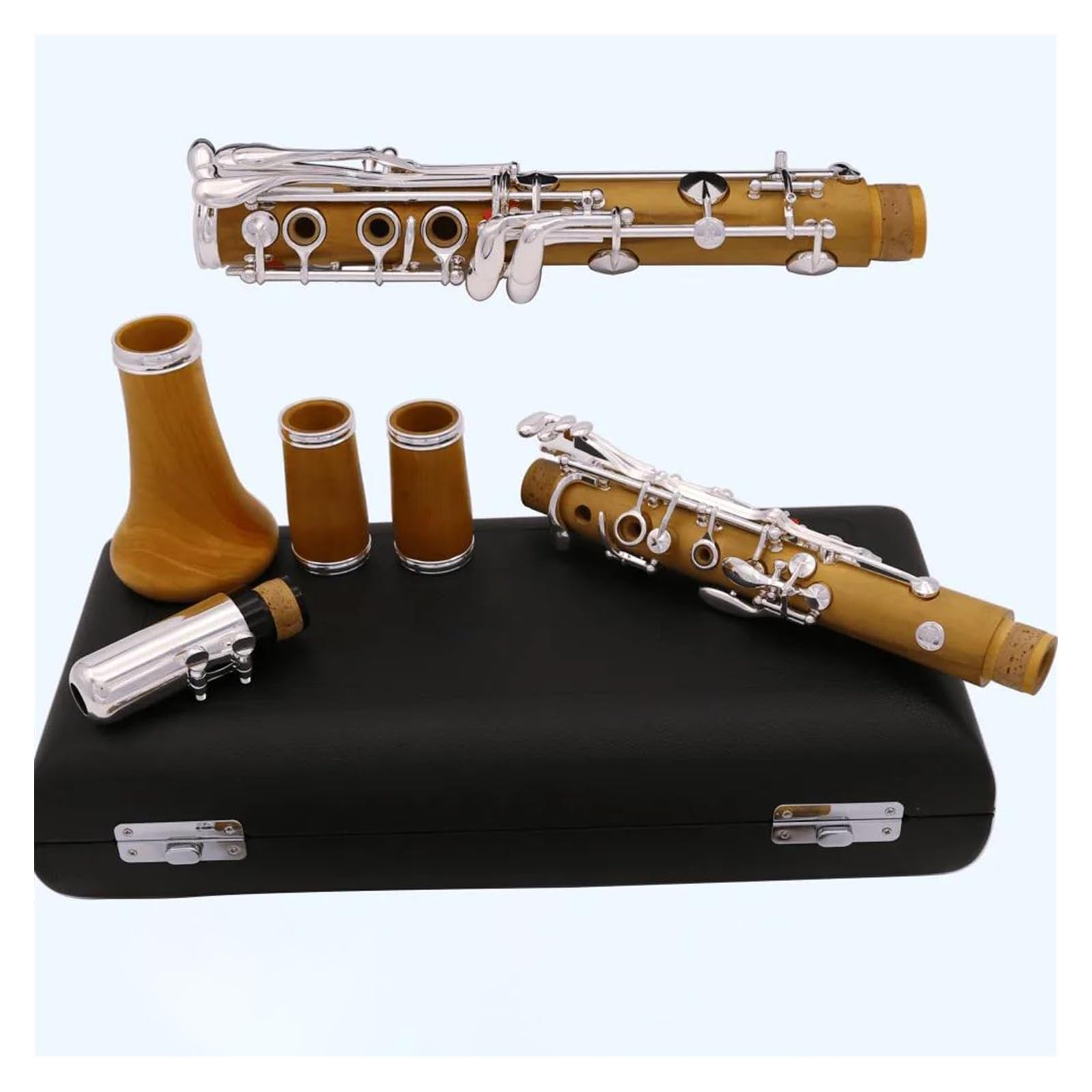 Professionale Clarinetto 19 Tasti Tono Sib Corpo In Bosso Chiavi Placcate Argento Clarinetto Con Bocchino E Custodia Rigida