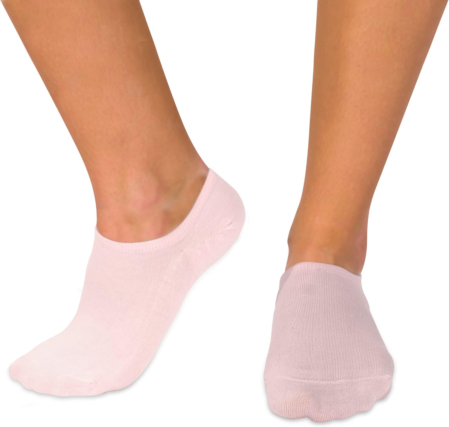 Atlas Saray 7 Pairs No Show Bamboo Socks for Women & Men - Thin, Bootie, Ankle and Low Cut, Pink, Large
