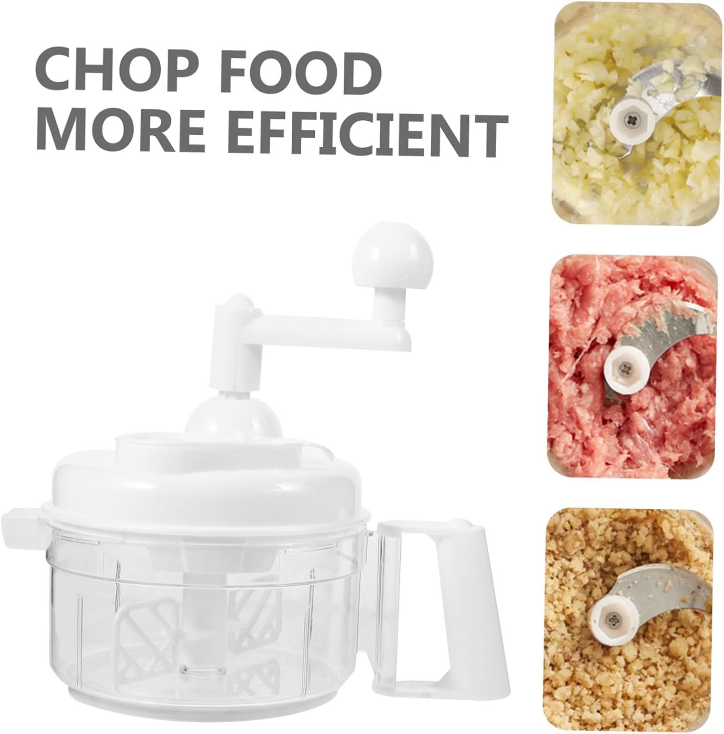 Food Processor Manual Hand-crank Chopper for Vegetables Fruits and Meat Blades for Food Preparation Random