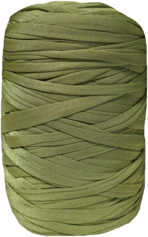 400gram DIY Recycled T-Shirt Yarn Crochet Knitting Handbag Basket Yarn Spaghetti Yarn Ribbon Yarn Macaroni Yarn Fruit Green Bulky Trendy Yarn Textile Yarn