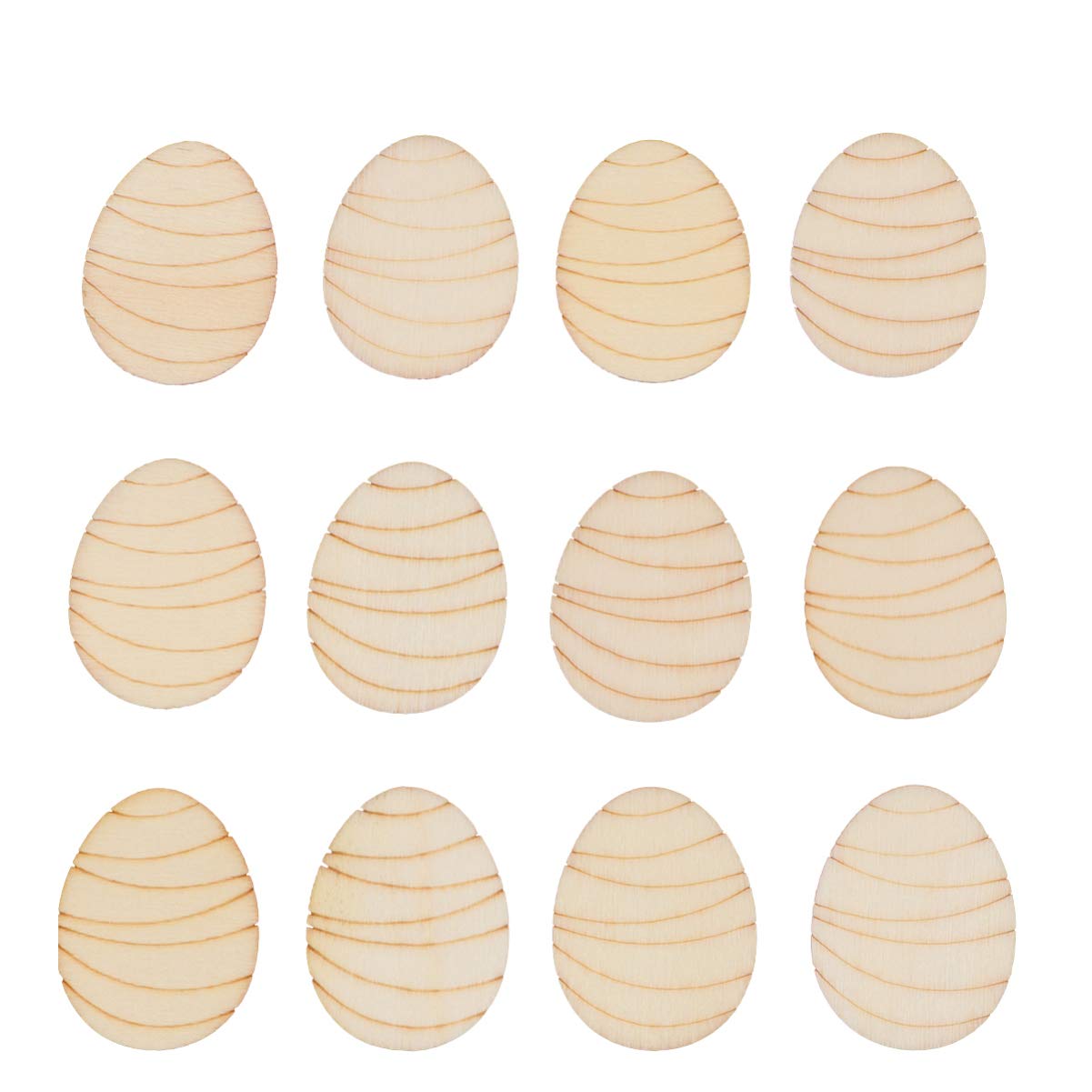 Set van houten paaseieren - met de hand beschilderd - decoratie - 60 x 45 mm - De grootte van een kippenei - Geweldig voor Pasen (5