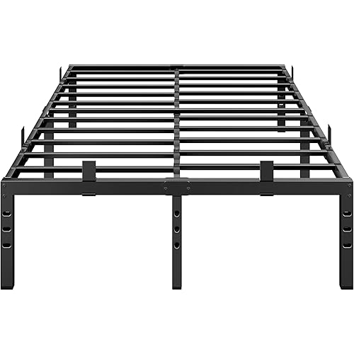BedsPick 14 Inch Queen Bed Frame, Metal Platform Bed Frame Queen Size with 6 Anti-Slip Mattress Retainers, Heavy Duty Sturdy Mattress Foundation, Easy Assembly, Noise Free, No Box Spring Needed, Black