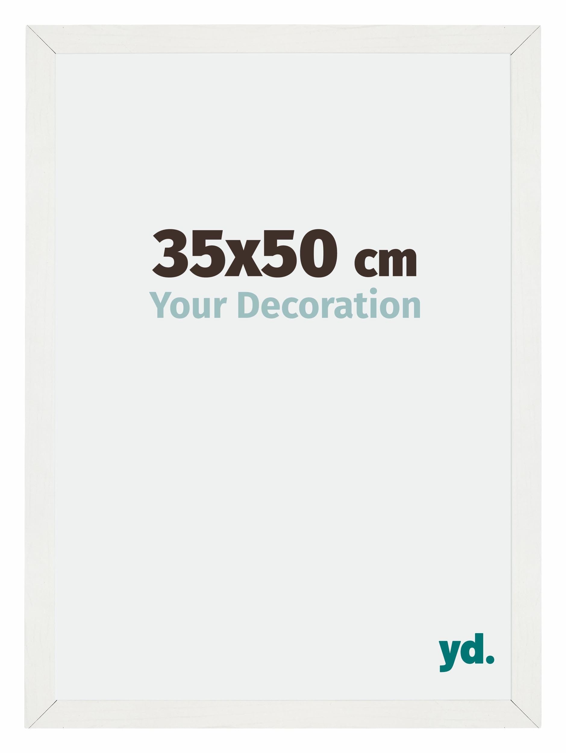 Your Decoration - Picture Frame 35x50 cm - White Swept - Decorative Wall Frame in MDF with Antireflection - Frame 35x50 - Mura — image 1