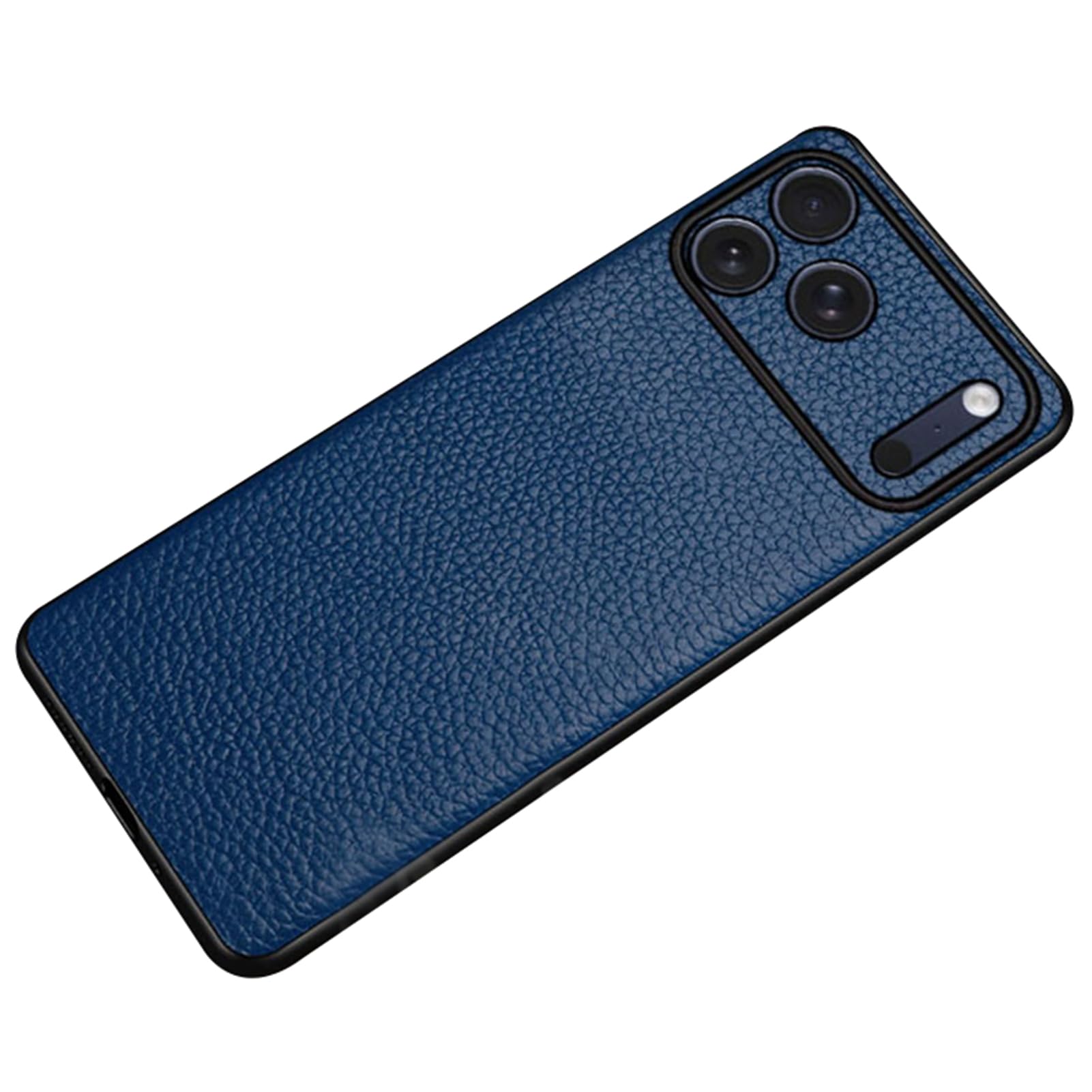 Étui fin en cuir véritable iPhone Air bleu avec protection objectif - 8
