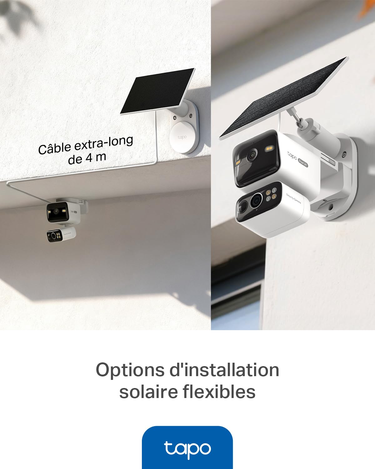 Tapo C645D KIT Caméra Extérieur sans Fil Solaire 2K Double Objectif – Caméra Surveillance WiFi Extérieure sans Fil 360°, Détection IA Personne/Véhicule/Animal, Suivi Automatique, Batterie 10000mAh