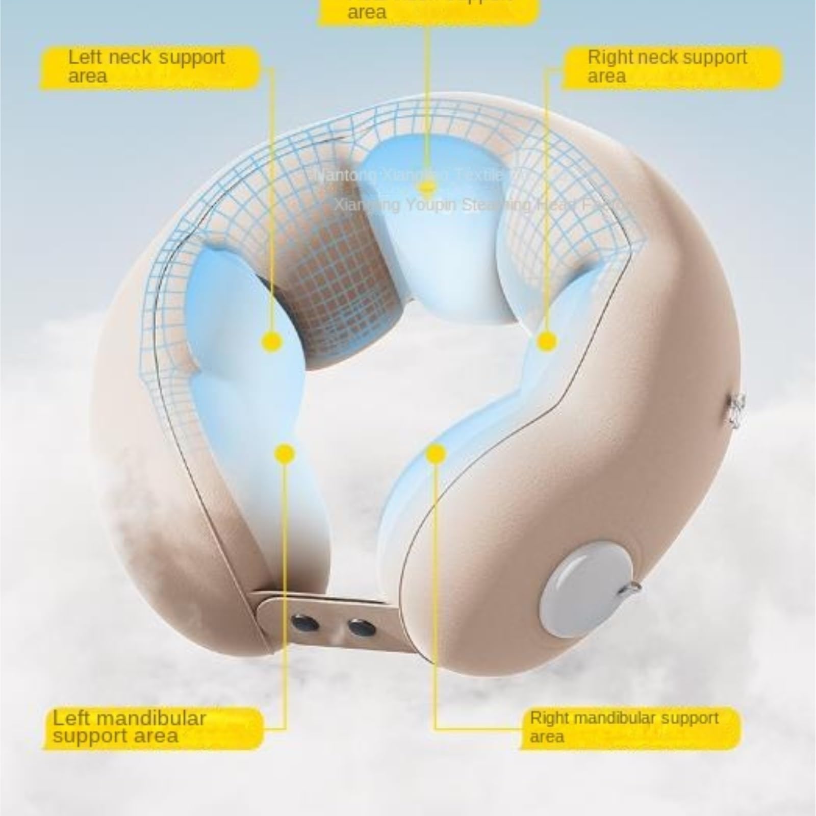 Reisekissen Nackenkissen Flugzeug U-förmiges Kissen, Aufblasbar Durch Kompression, Tragbar for Unterwegs Reiseutensilien(78x14.5 cm)