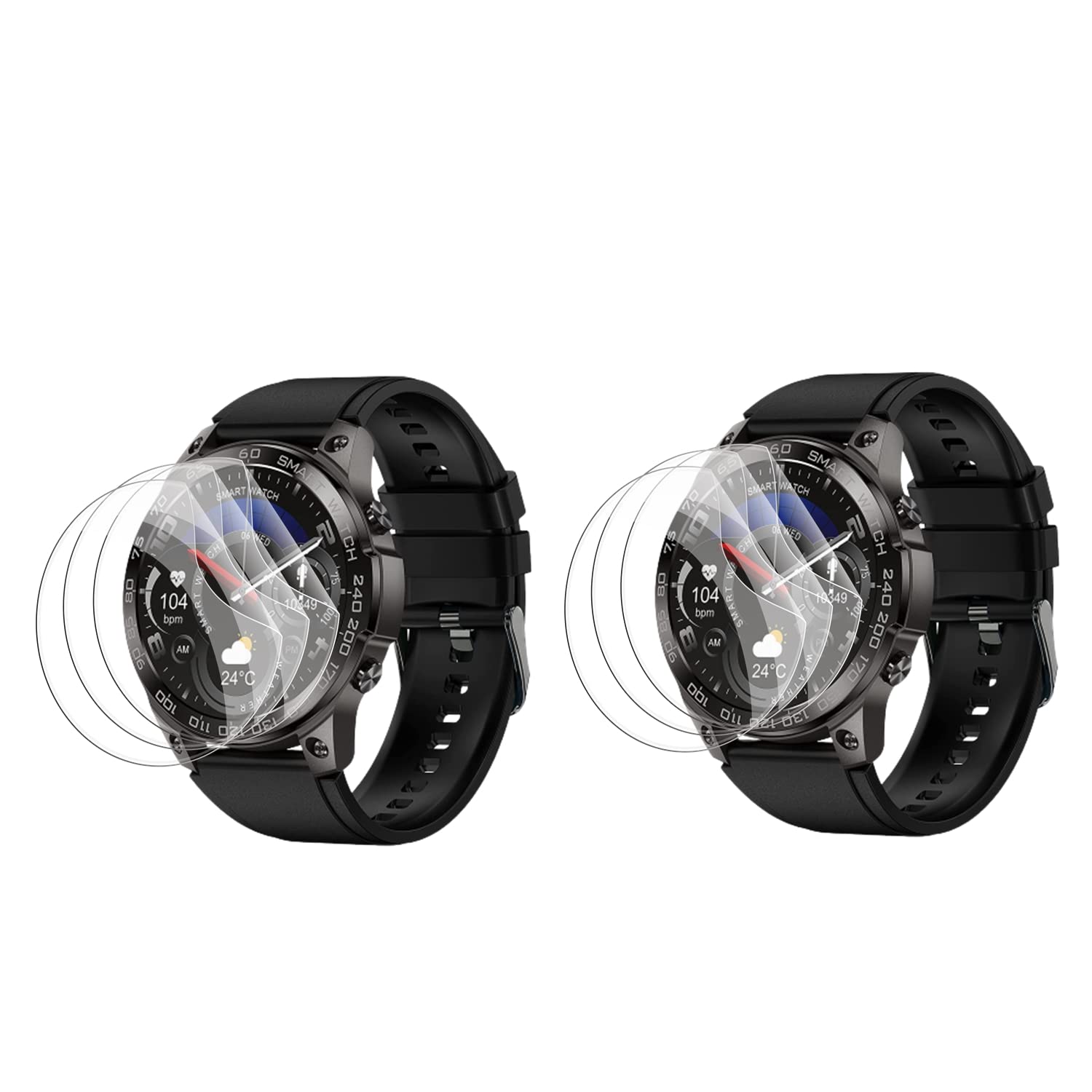 Wisely (Pack 6 For Pebble Endure SmartWatch Screen Guard Scratch Guard