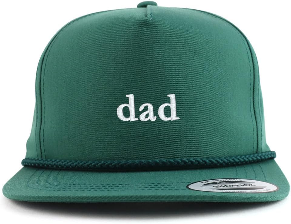 Trendy Apparel Shop Dad Embroidered 5 Panel Flatbill Braid Snapback Golf Cap - Spruce