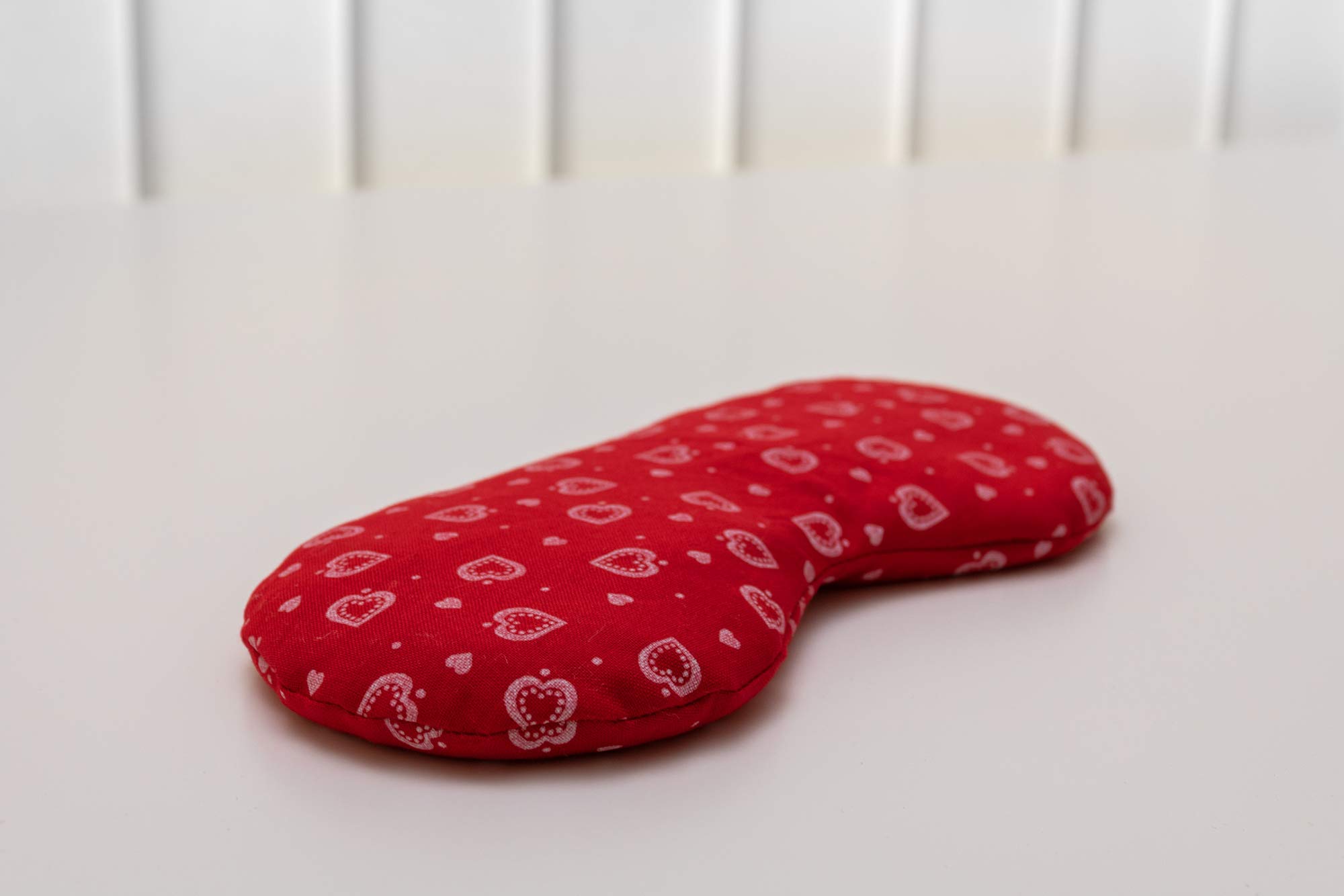 Cuscino per gli occhi con semi di lino + eufrasia – Cuore rosso – per rilassare, per raffreddare o per lo yoga