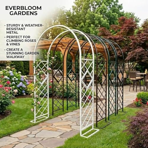 Arche de jardin en métal noir de 3m x 2,7m | Finition extérieure durable - 6