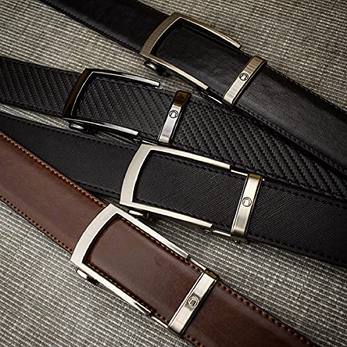 Image of Nexbelt Men's EDC Ratchet Belt | Bond Carbon Black 1.375 inch [35mm] Leather Strap - Micro-Adjustable Gun Belt for Concealed Carry - Tactical Accessories, Mens Belt Ratchet & Riggers Belt