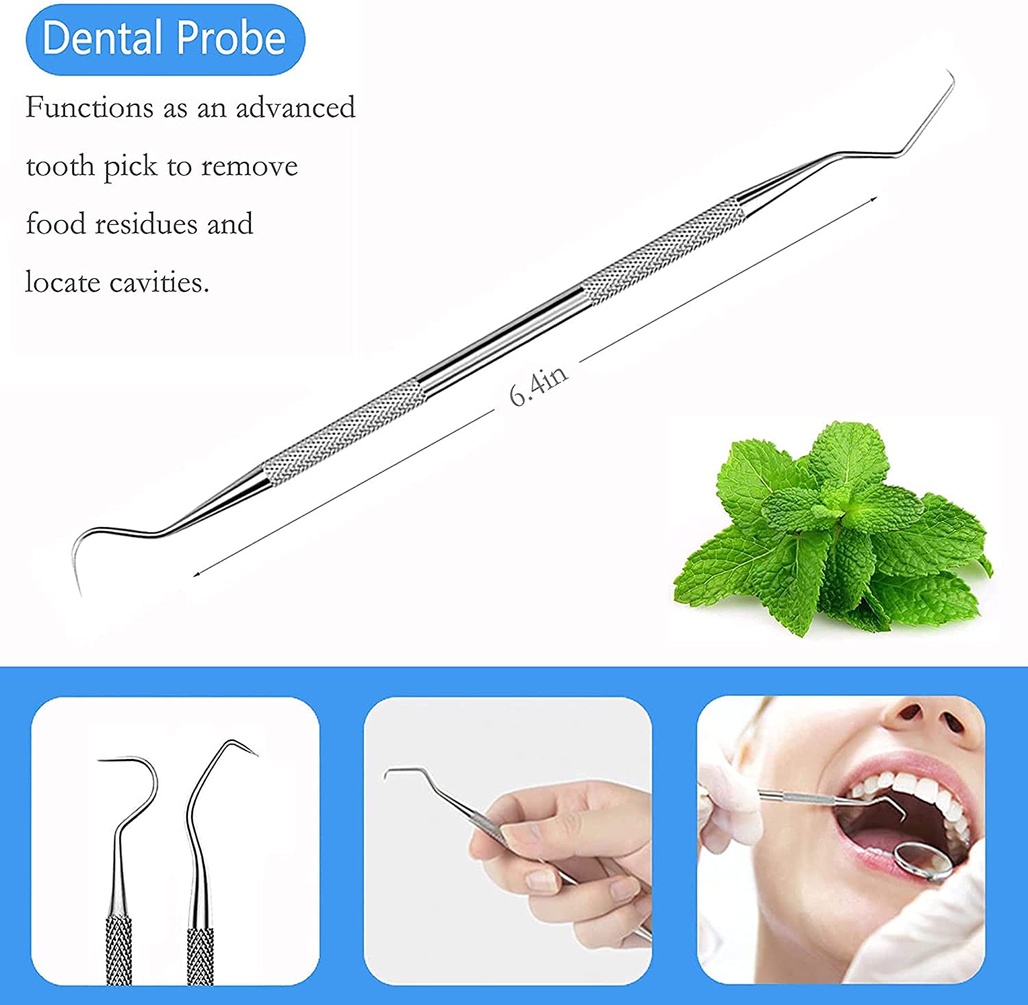 YSCARE Igiene Dentale Kit per Placca e Tartaro Rimozione Sbiancamento Denti kit con specchietto dentista Pulizia Denti Tartaro Ablatore Kit per Cura Orale Domestico Rimozione Tartaro (3P Dental)