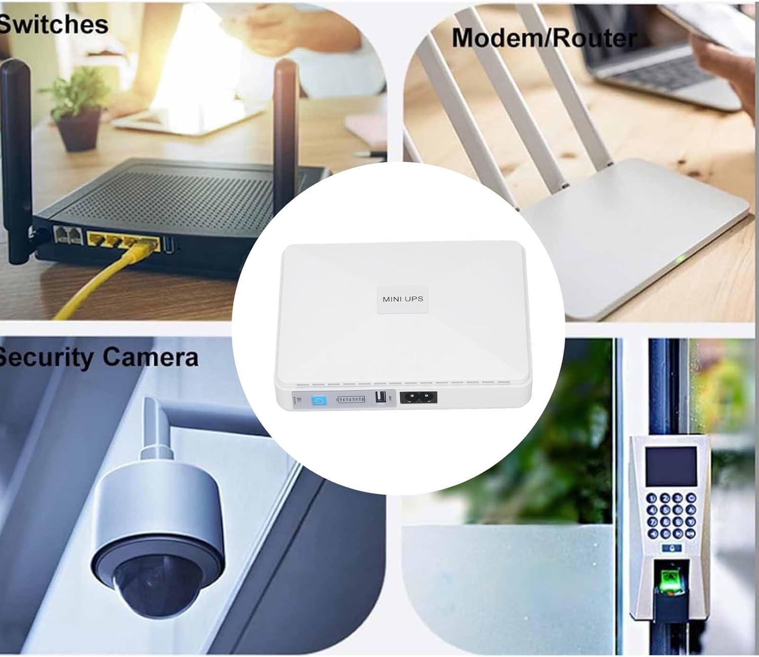 Mini UPS Battery Backup, Fuente de Alimentación Ininterrumpida de