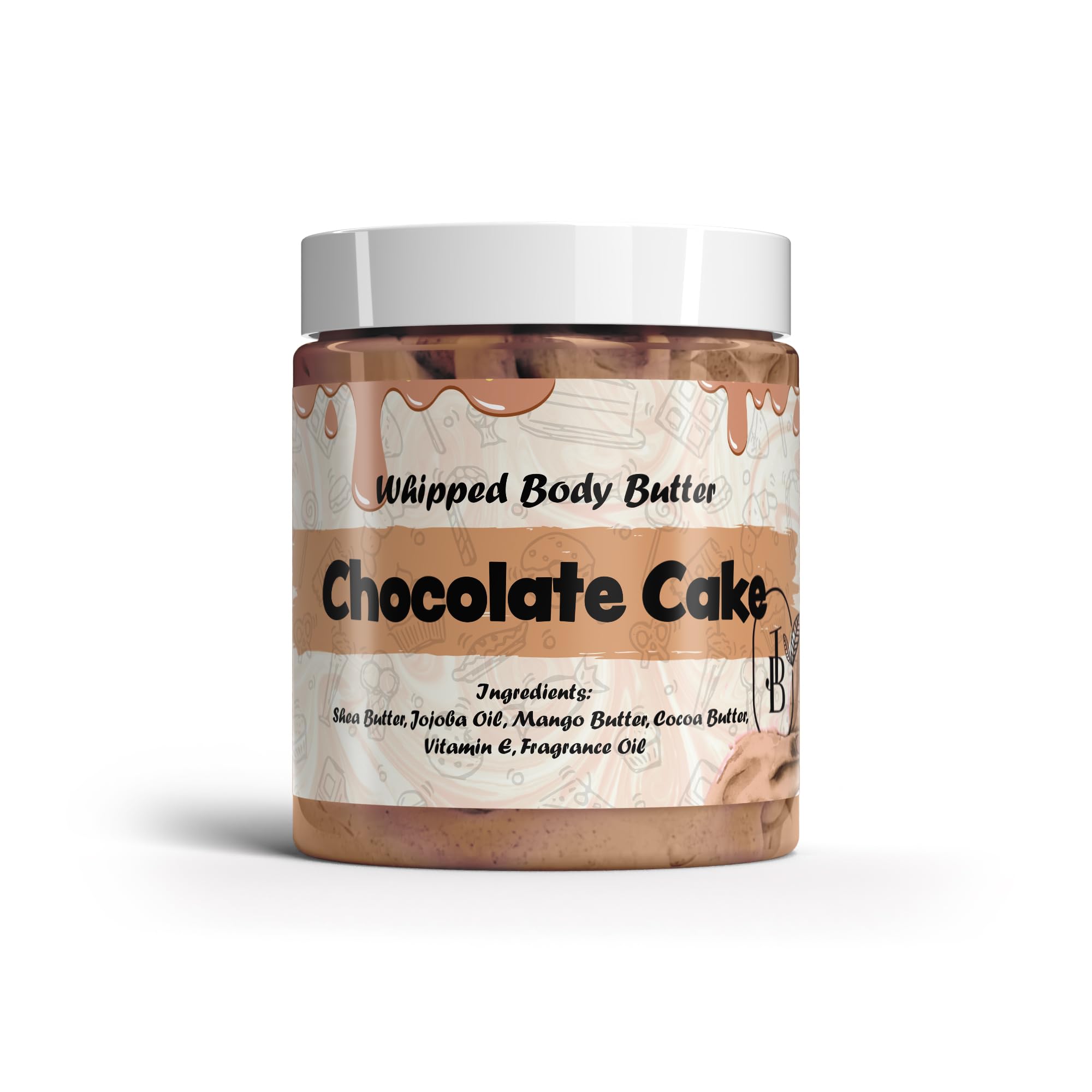 Jersey Botanical - Chocolate Cake Whipped Body Butter 8oz. With Shea Butter Mango Butter Cocoa Butter Creamy Natural Smooth Long-lasting Intense Moisturizer