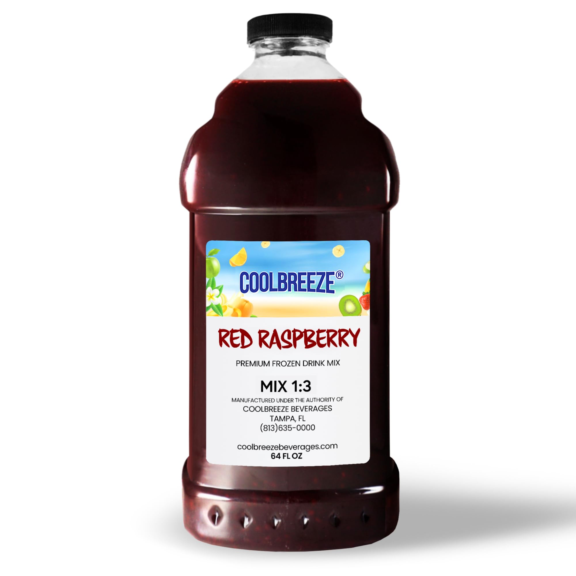 Coolbreeze Beverages Ready to Use Premium Frozen Slush Drink Mix - Red Raspberry - 1/2 Gal