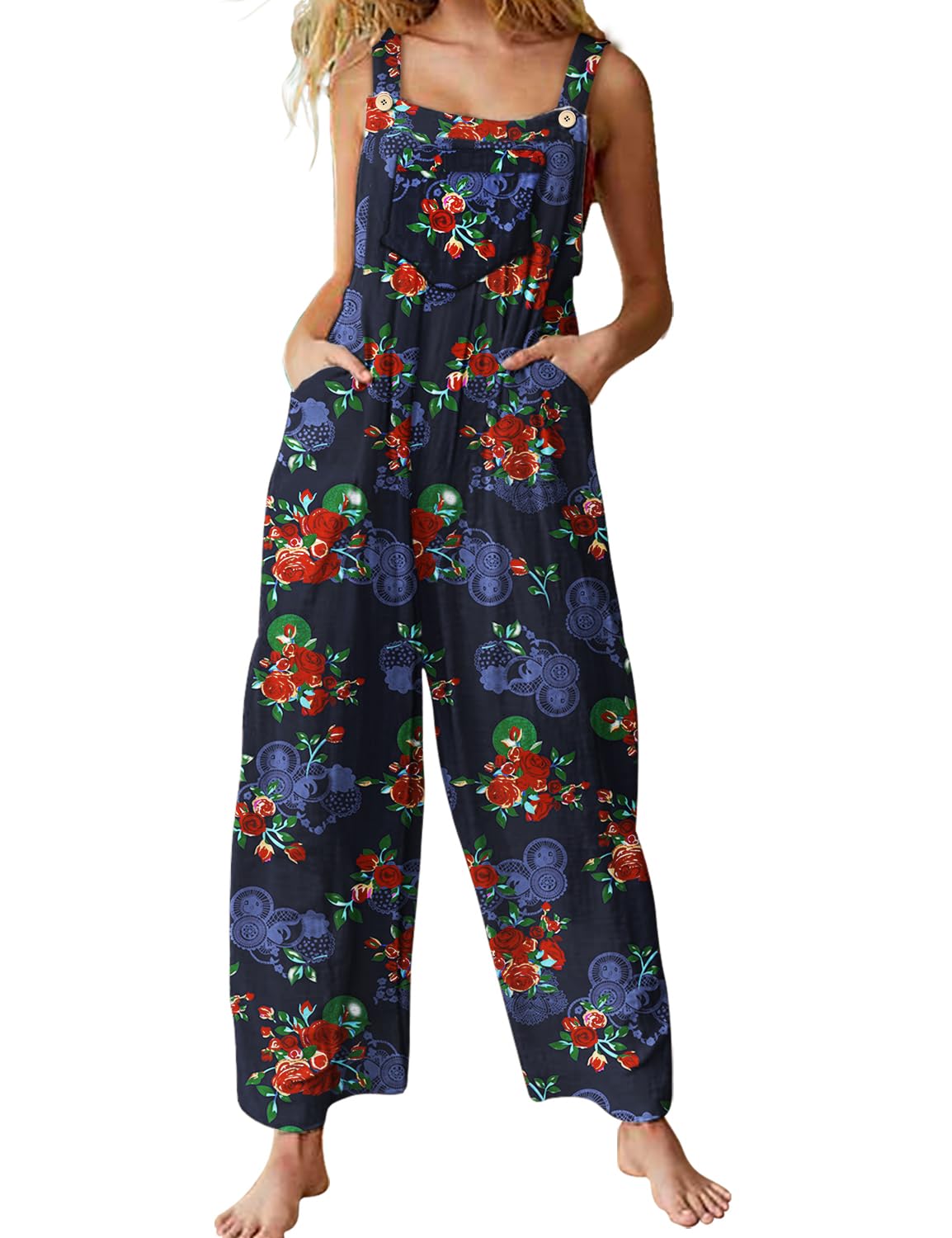 Yesno Overalls For Women Casual Loose Summer Rompers Boho Floral