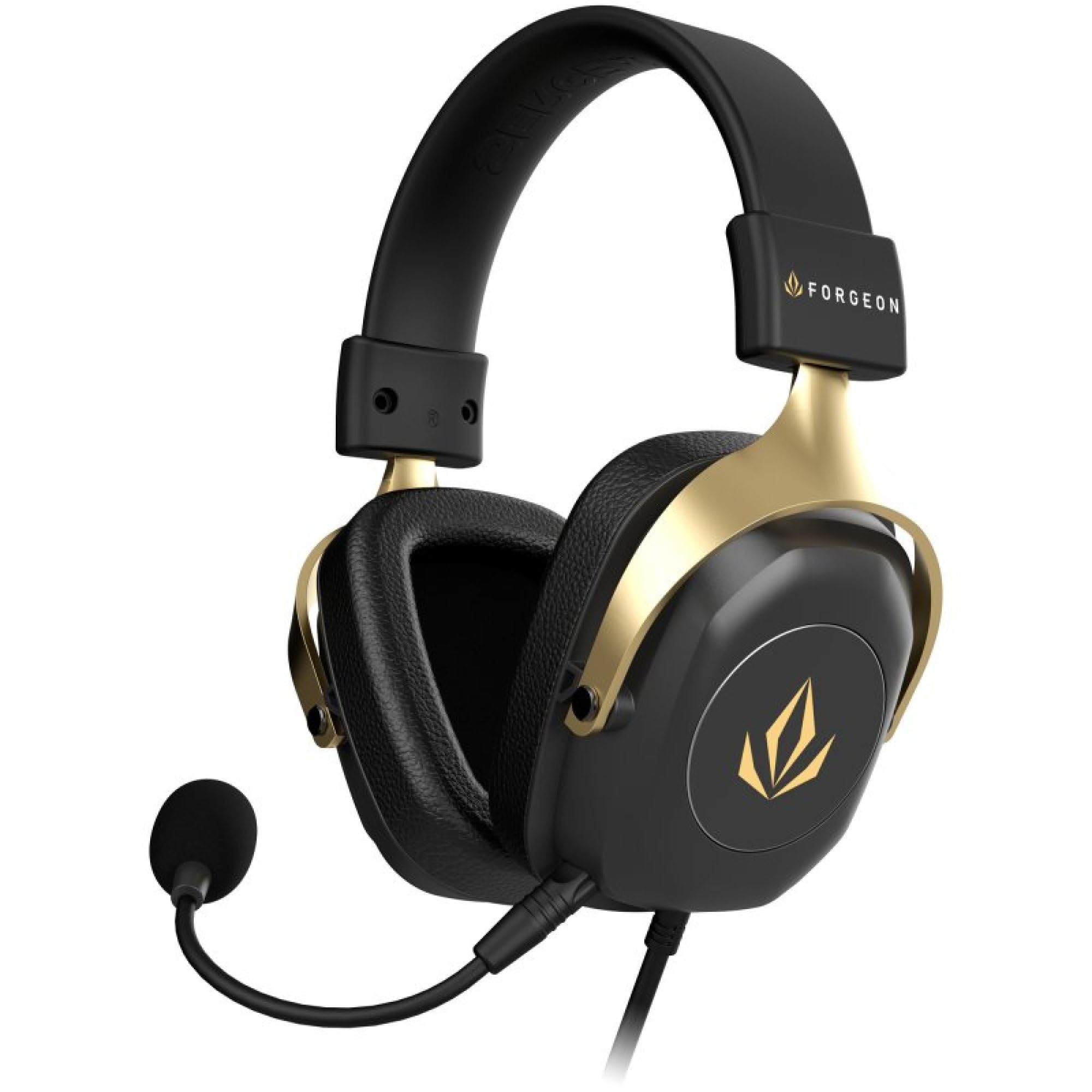 Forgeon Auriculares Gaming Sergeant 7.1 Negro | Sonido Envolvente, PC PS4 PS5 Xbox Switch, Con Micrófono, Almohadillas Acolchadas, Diseño Ergonómico
