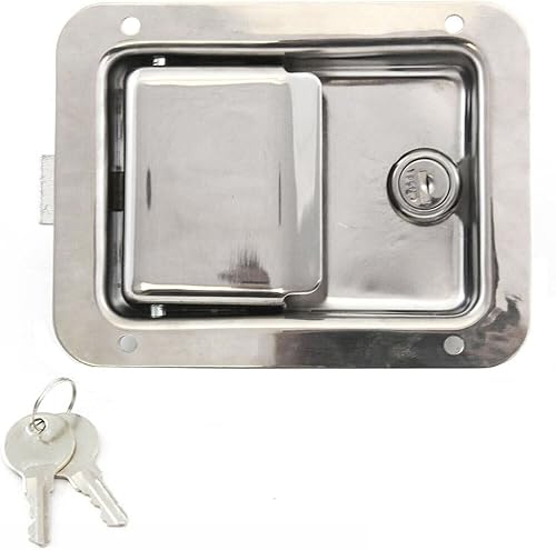 Miniatura 2 de Cerradura de puerta de automóvil, juego de cerradura y pestillo de puerta de camión, manija de pestillo de puerta de remo de remolque, cerradura de