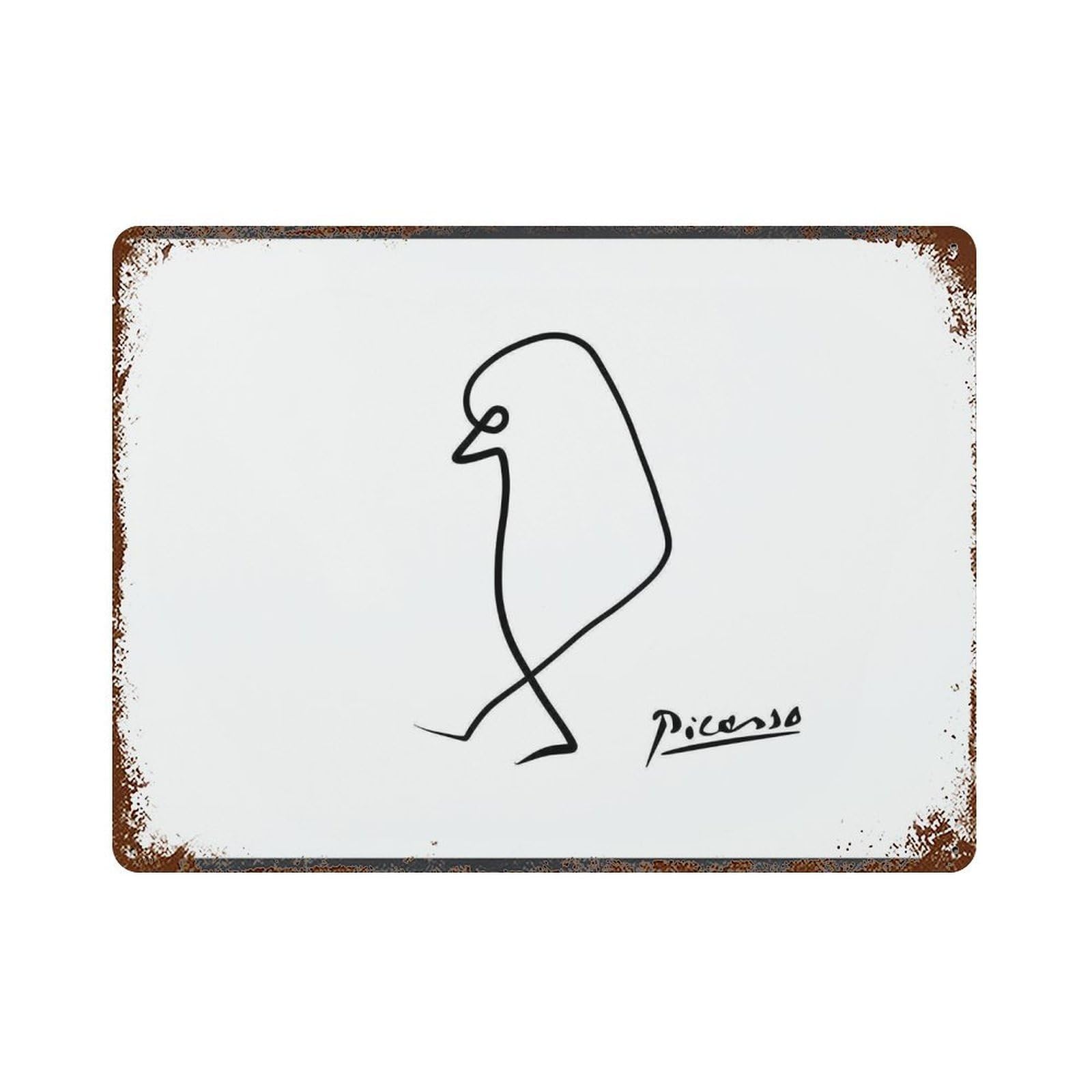 xiaoxiaoshen The Bird by Pablo Picasso Wall Decor Art Metal Tin Poster Modern Home Decor Art Home Bar Shop Decorations Vintage Sign 30x40cm