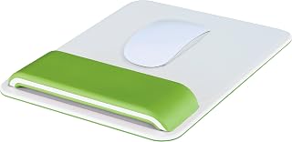 Leitz Ergo WOW Mouse Pad with Adjustable Wrist Rest, Two Height Settings, Green/White, 65170054