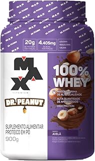 Whey 100% Whey Protein Dr. Peanut x Max Titanium Avelã 900g