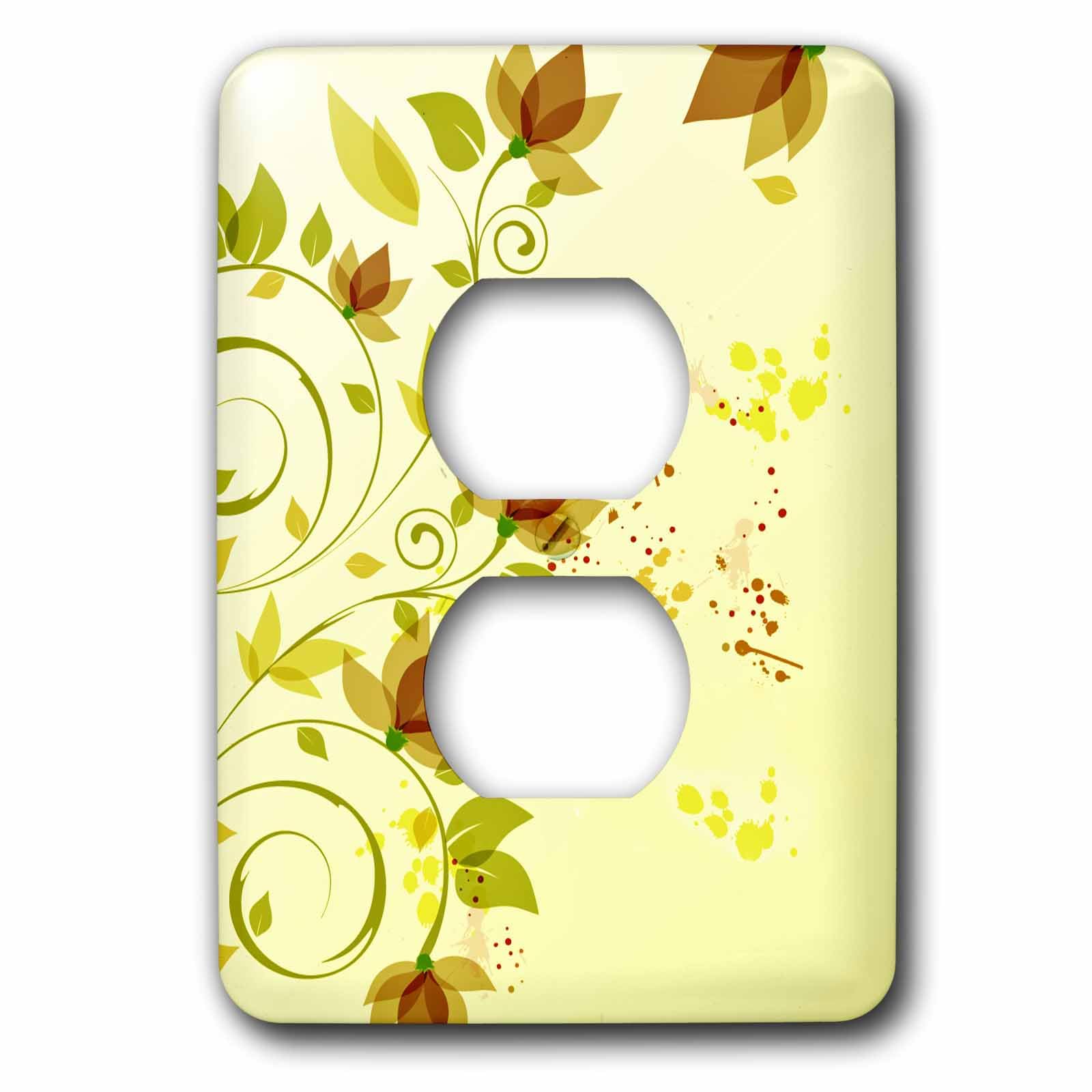 Bouchon de prise vert jaune 3dRose lsp_235787_6 protège vos prises avec style