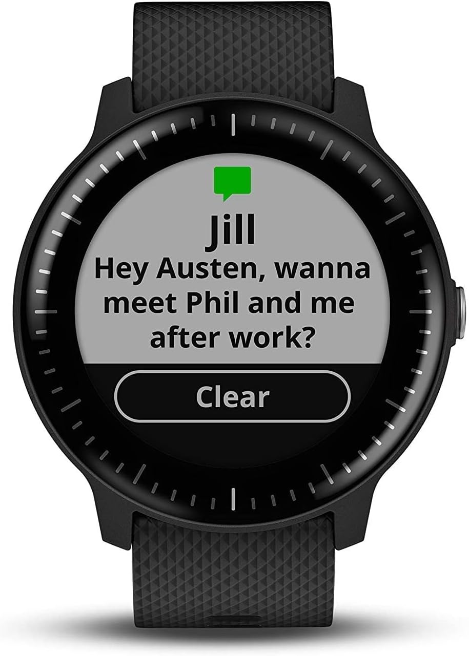 garmin vivoactive 3 music gps smartwatch 010 n1985 01 black with silver hardware music storage and playback renewed