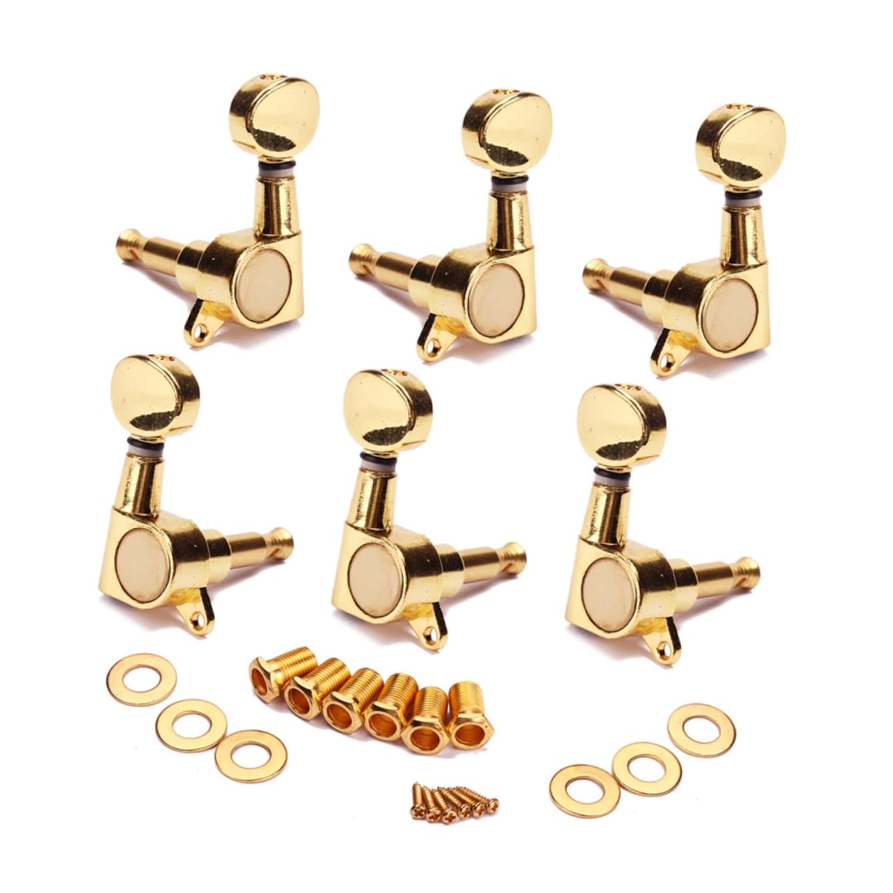 TOYANDONA 12pezzi Meccaniche Per Chitarra Elettrica Accordatori Bloccanti Per Chitarra Acustica Teste Macchina Plated Completo Con Ferrules e Viti Sostituzione Essenziale Per Elettriche e