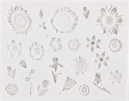 Miniatura 7 de RFGHAC Moldes de flores, rosas, flores, molde de silicona para fondant, molde de fondant de girasol para decoración de pasteles, decoración de