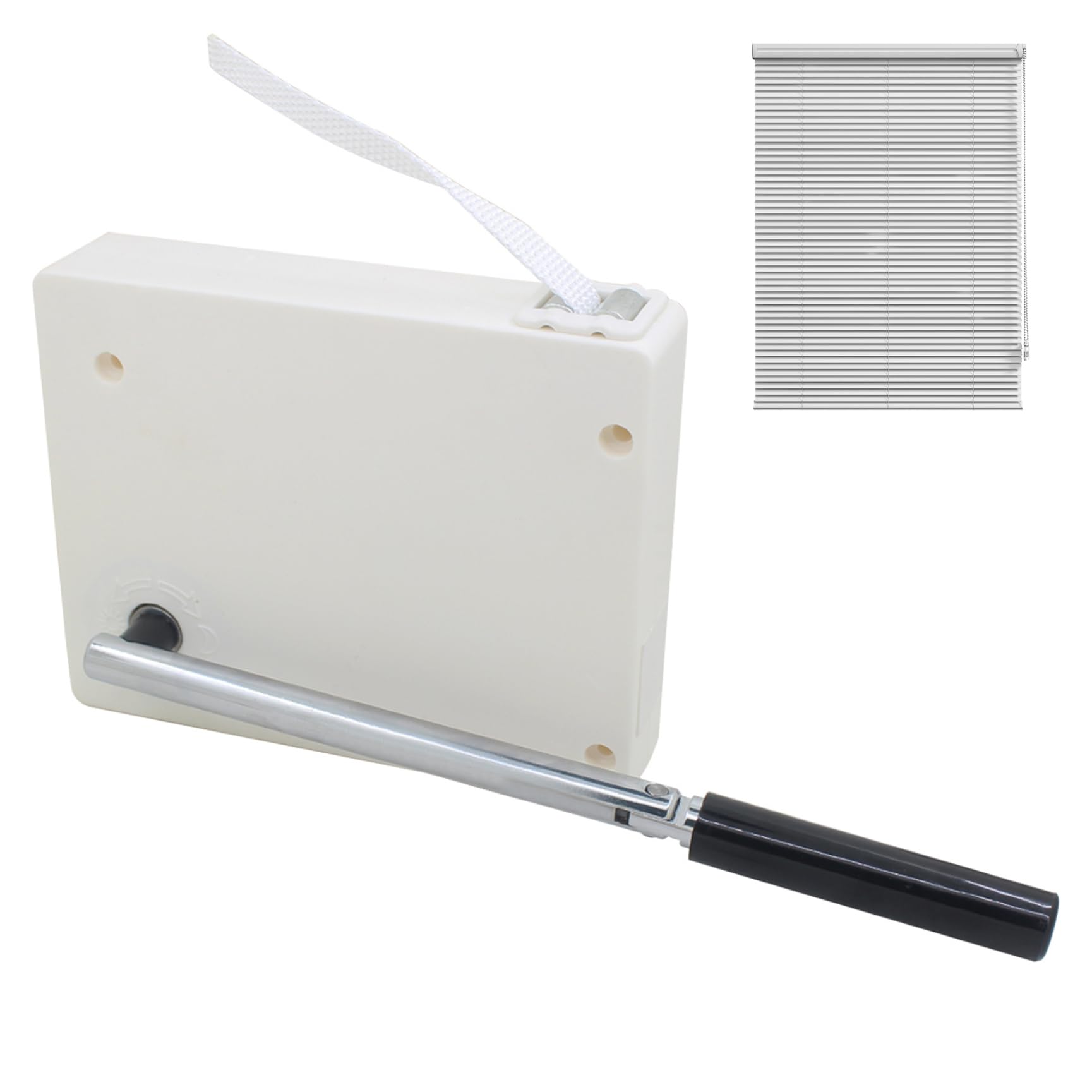Peosaard White Coil Winder, Roller Blinds Cord Winder Window Shutters Belt Belt Including Crank Handle Roller Shutter Strap Repair Kit, Windows Wrap Holder, Window Shutters