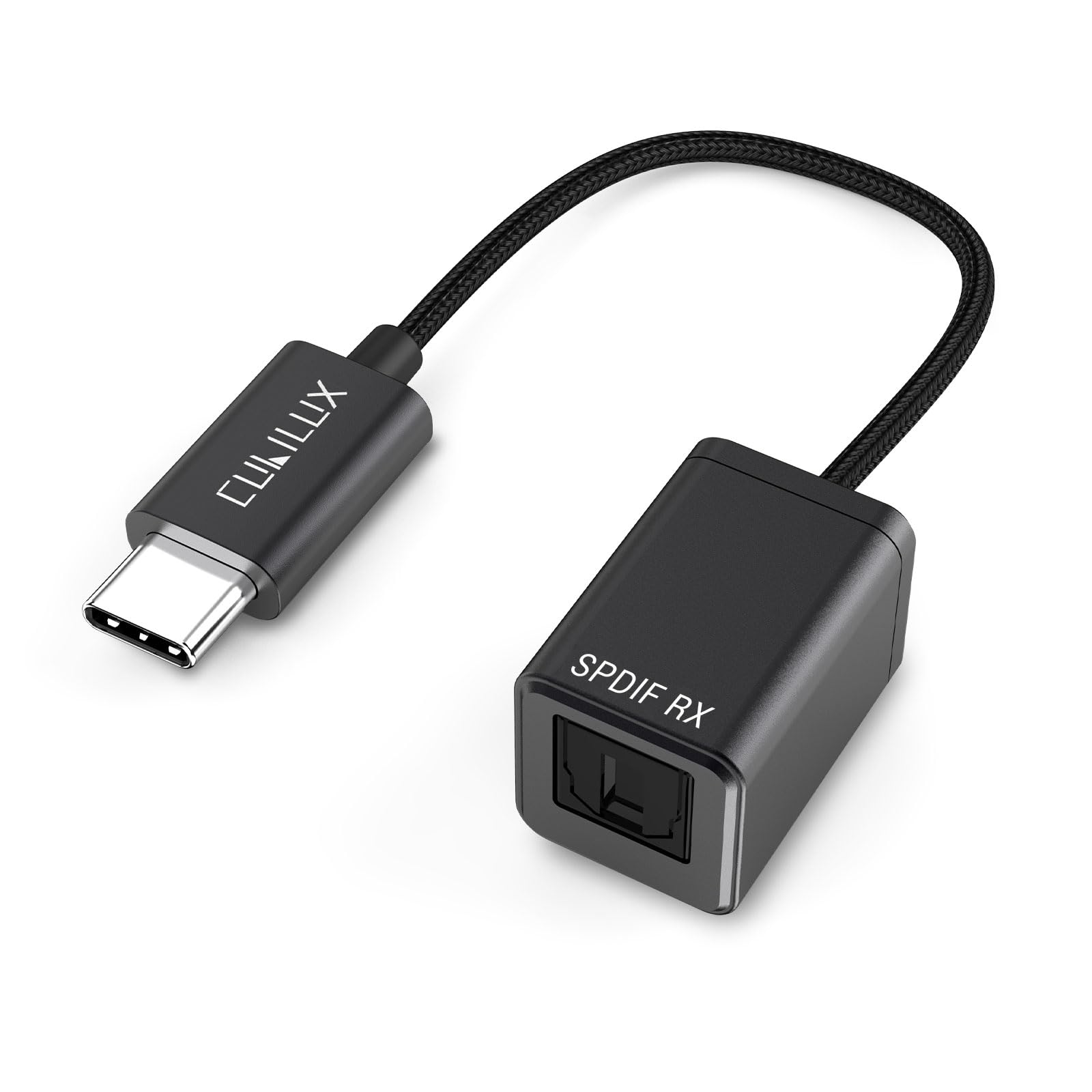 Cubilux SPDIF - USB C 入力アダプター 光オーディオ録音用 [ステレオ録音専用、オーディオ再生用ではない] タイプ C 光ライン入力ドングル、TOSLINK レシーバー、対応iPhone 16/15 Pro Max、iPad Pro 13/12.9/11、iPad Air 13/5th/4th、MacBook Mac iMac、パソコン