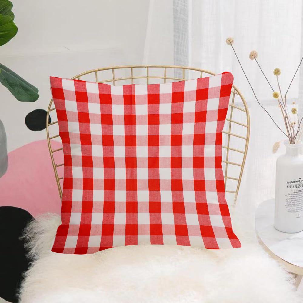HYOSXW Cushion Cover,Throw Pillow Case Home Decorative for Living Room Bedroom Sofa Chair 16X16 Inch,A traditional checkered art, repeating red and white checkered design pattern d,Pillowcase 40X40cm