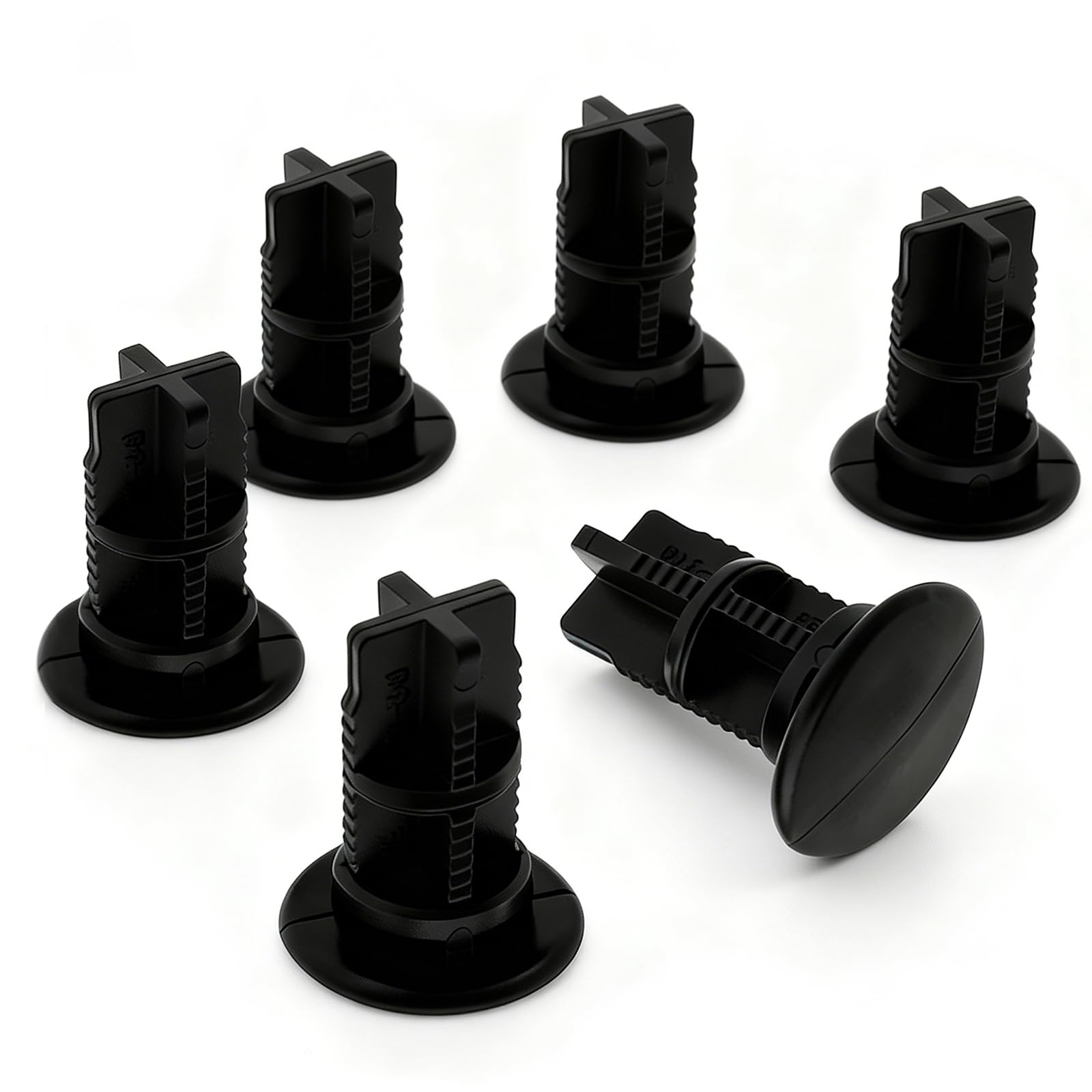 6Pcs Wheelie Bin Lid Hinge Pins 43mm x 33mm x 18mm, Compatible with Otto/ESE 240L Wheelie Bins, Anti-Theft Locking Clips, Heavy Duty PP Plastic, Black Replacement Pins for Household & Commercial Use