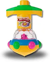 Pião Colorido Brinquedo Infantil com Lançador - Gira Rápido, Plástico Resistente - Nave Espacial