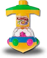 Pião Colorido Brinquedo Infantil com Lançador - Gira Rápido, Plástico Resistente - Nave Espacial