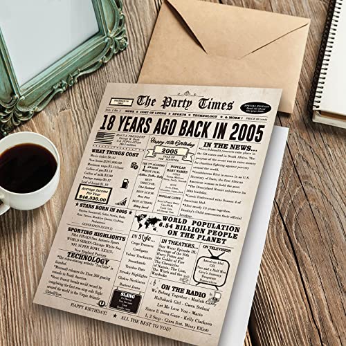 Huameigf Happy 18Th Birthday Card For Girls Boys, Retro 18 Years Old Card For Men Women, Jumbo 18Th Birthday Gifts For Son Daughter, Best Gifts For 18 Bday Her Niece Friend #TOP2