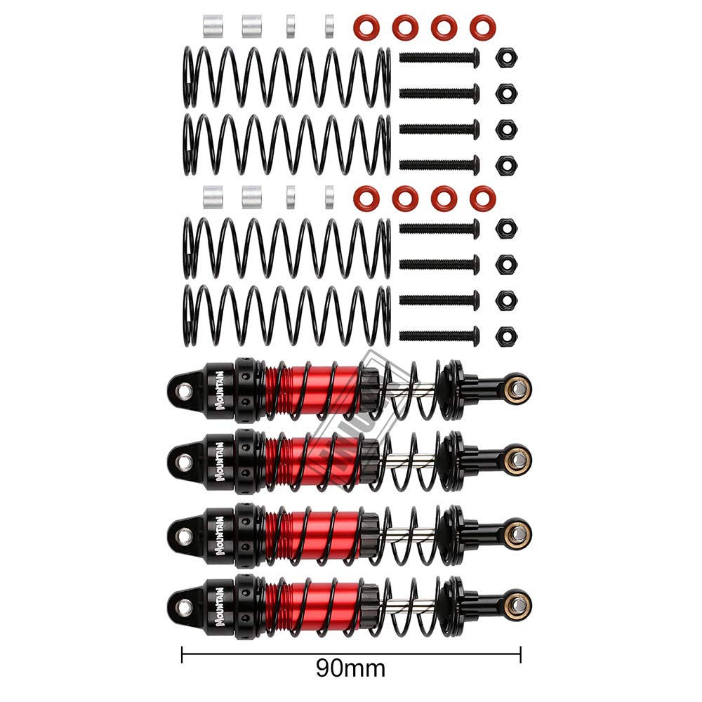 INJORA RC Amortisseur Set 4pcs RC Shock Absorbers RC Damper pour 1/10 RC Crawler Axial SCX10 90046 AXI231017 Traxxas TRX-4 D90 (90mm) - 3