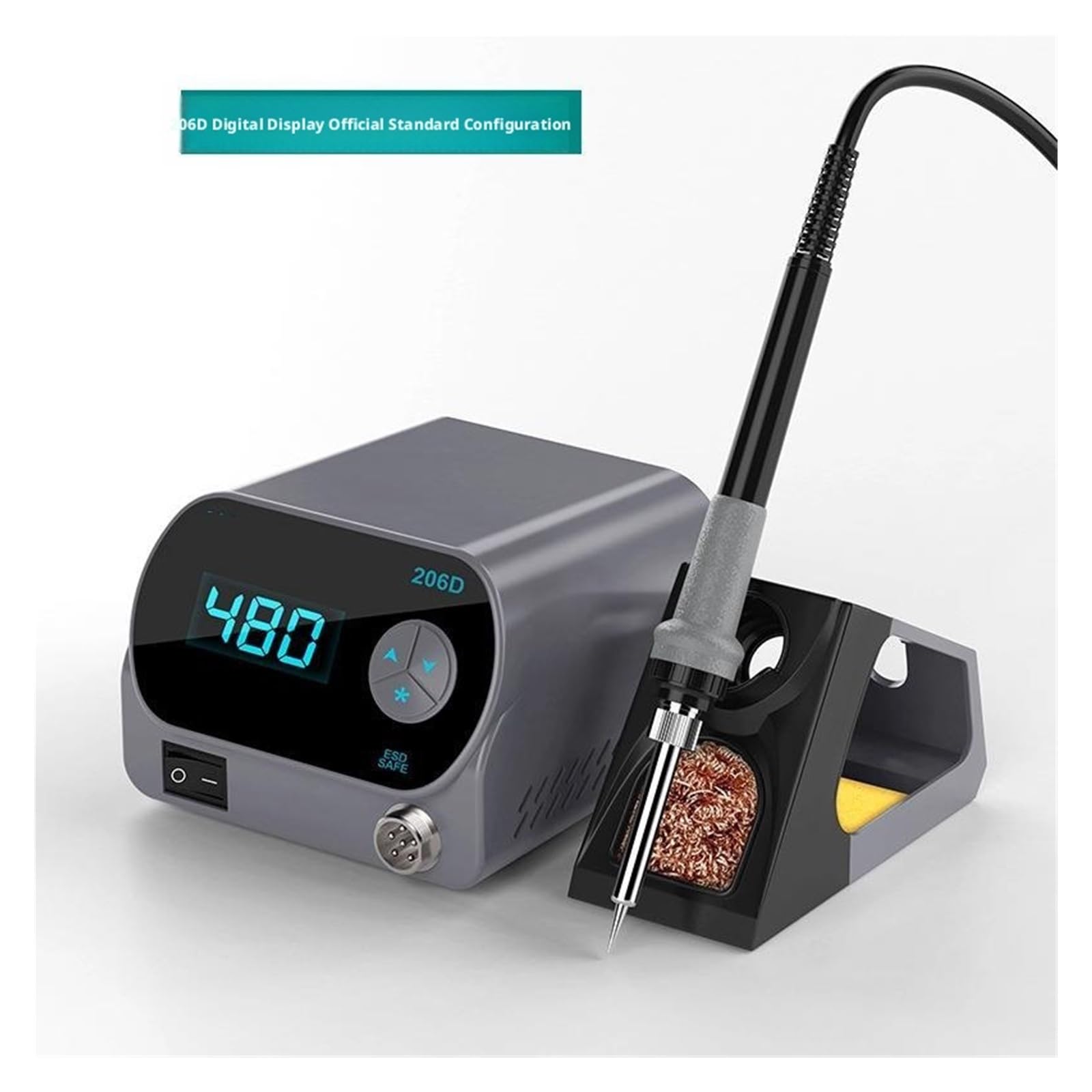 Estación de Soldadura, Estación de soldadura SMD inteligente 206D, kit hierro con calefacción interna 80 W pantalla LCD digital