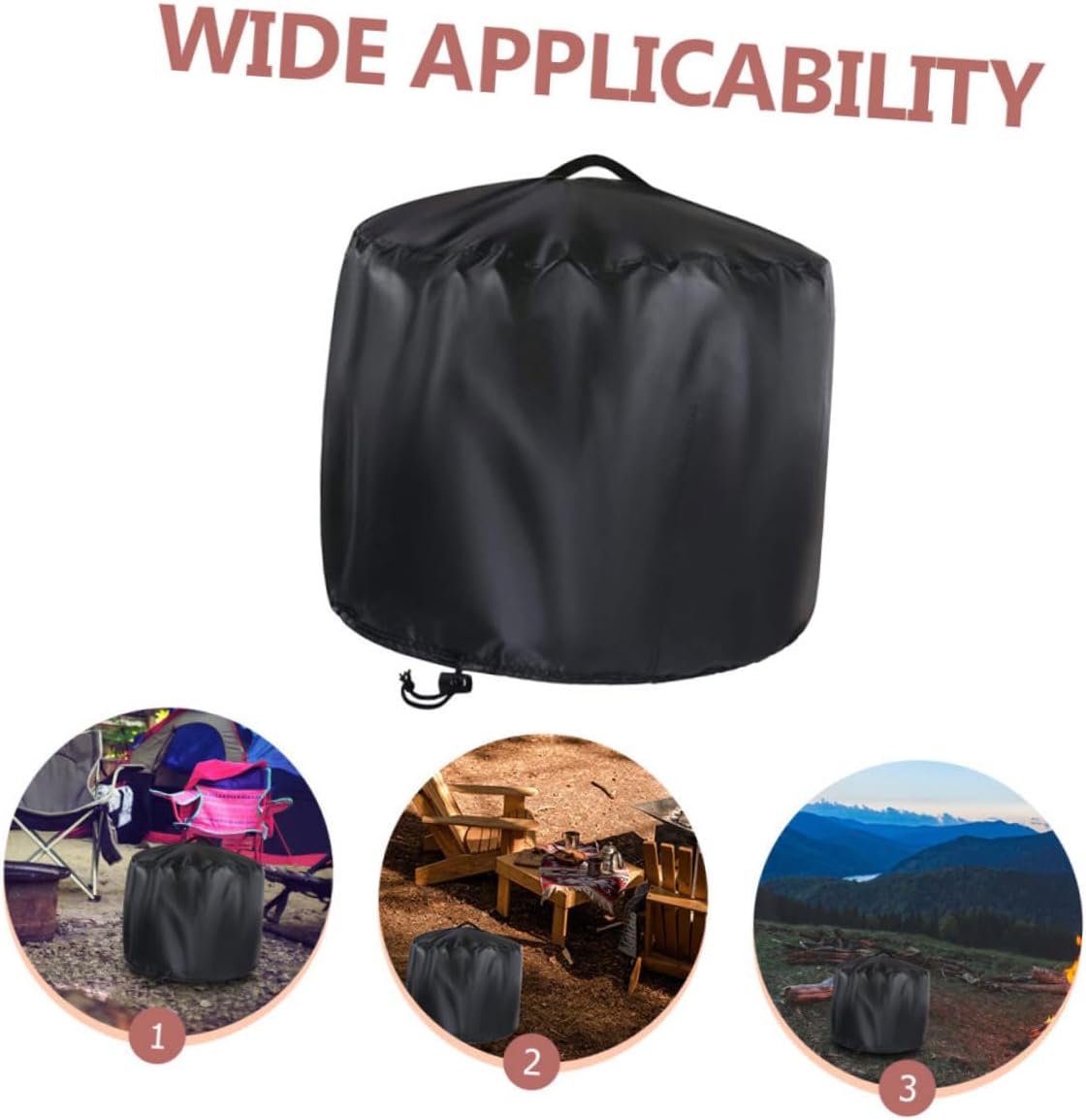 Outdoor Fireplace Cover Barbecue Stove Cover Fire Pit Round Fire Pit Hood Water-resistant