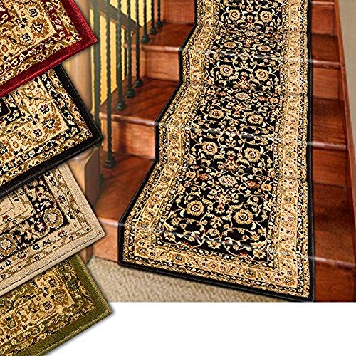Westerly 25' Stair Runner Rugs - Marash Luxury Collection Stair Carpet Runners (Black) #TOP2