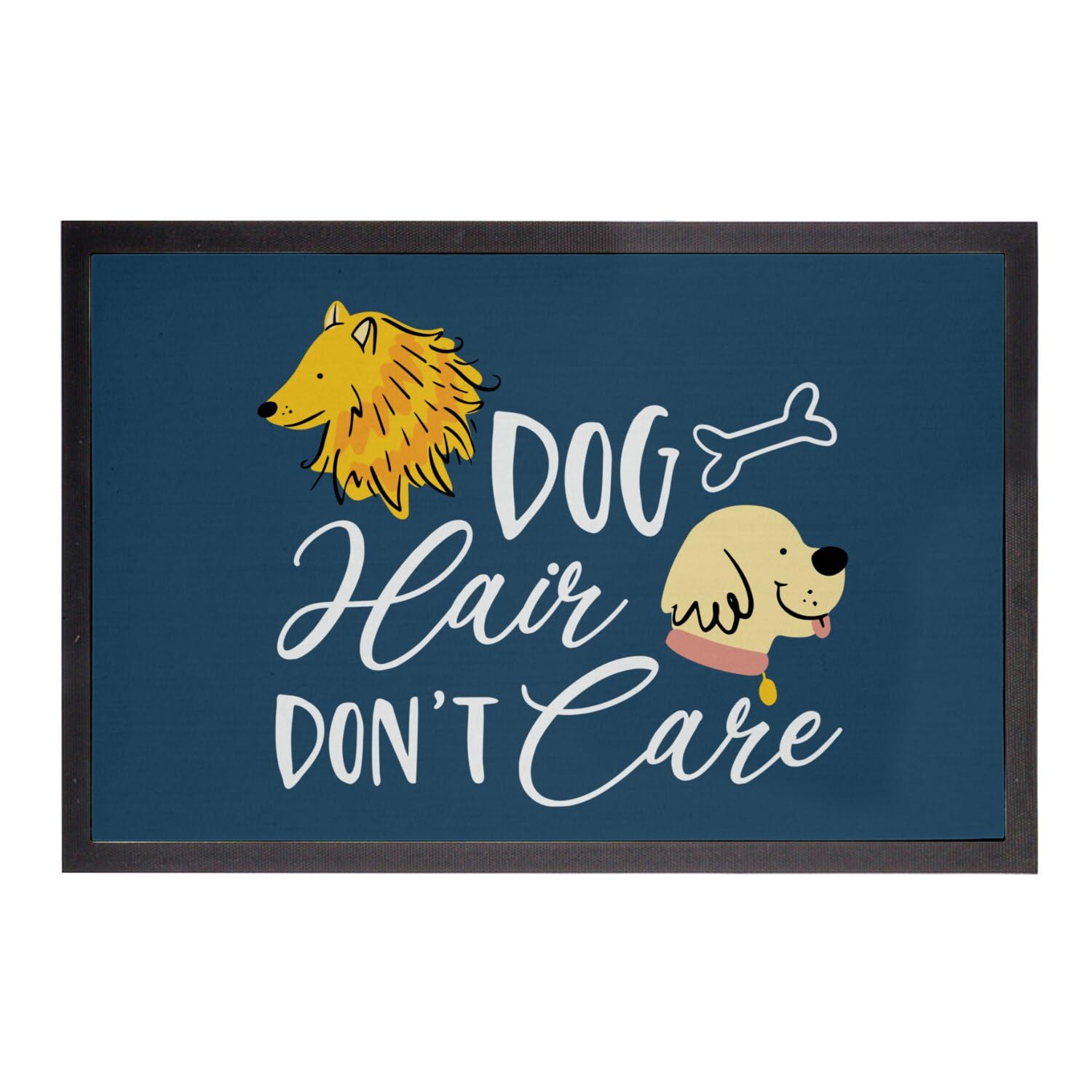 Paillasson Bleu Dog Hair Don't Care tapis entrée chien