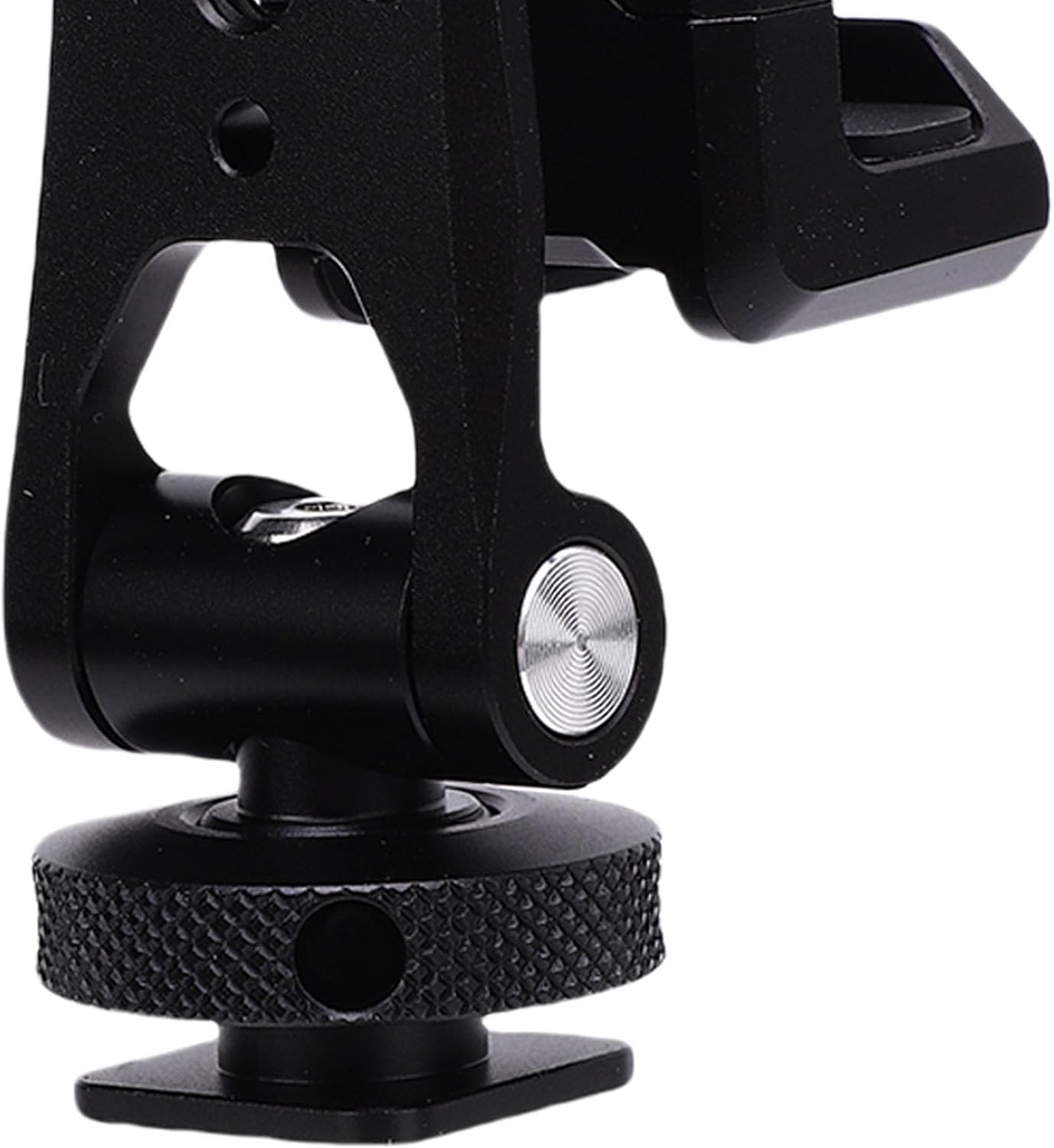 Camera Phone Support, Premium Aluminum Alloy 360 Degree Adjustable Phone Clamp with Dual Cold Shoe Mount for Mobile Devices Tripod Mount Adapter