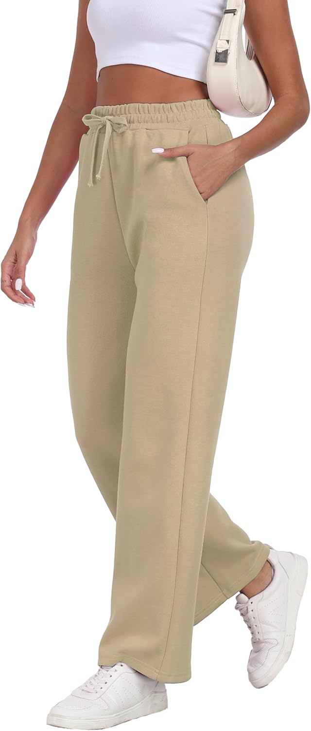 goodmansam Women's Straight Leg Sweatpants High Waist Baggy Sweat Pants Casual Workout Lounge Pants with Pockets - Image 4