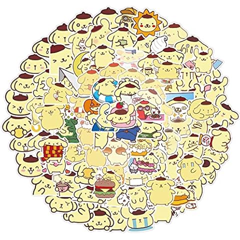 100 Pieces Cool Yellow Dog Stickers Vinyl Waterproof Stickers for Kids Teens Adults Laptop Water Bottle Skateboard Cover